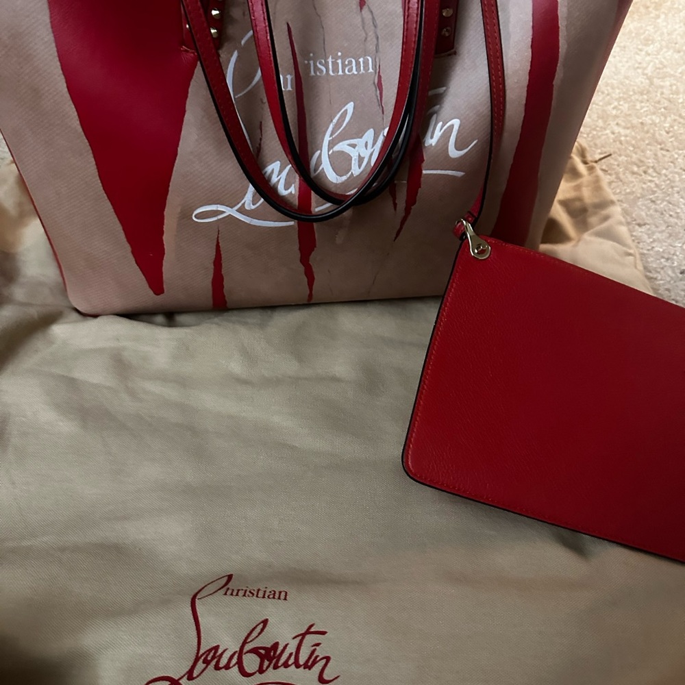 christian louboutin kraft tote bag